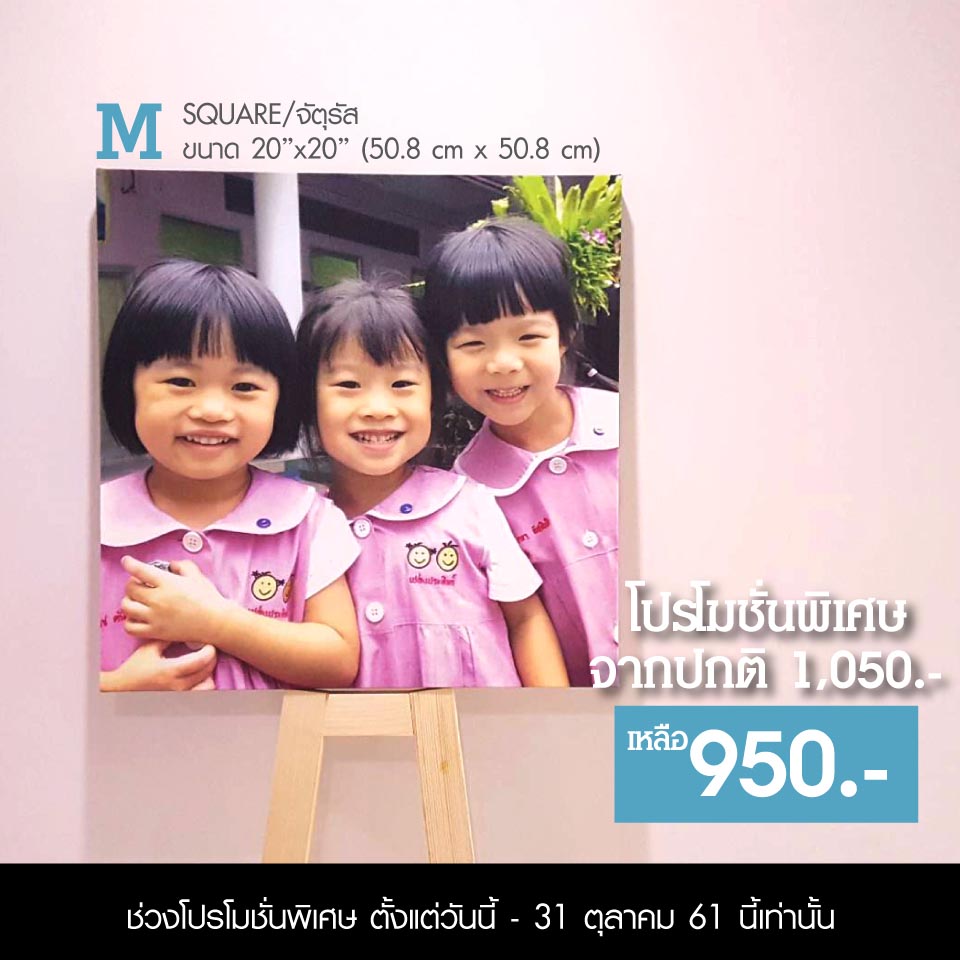 แคนวาสไซส์ M จัตุรัส จาก 1,050.- เหลือ 950.-