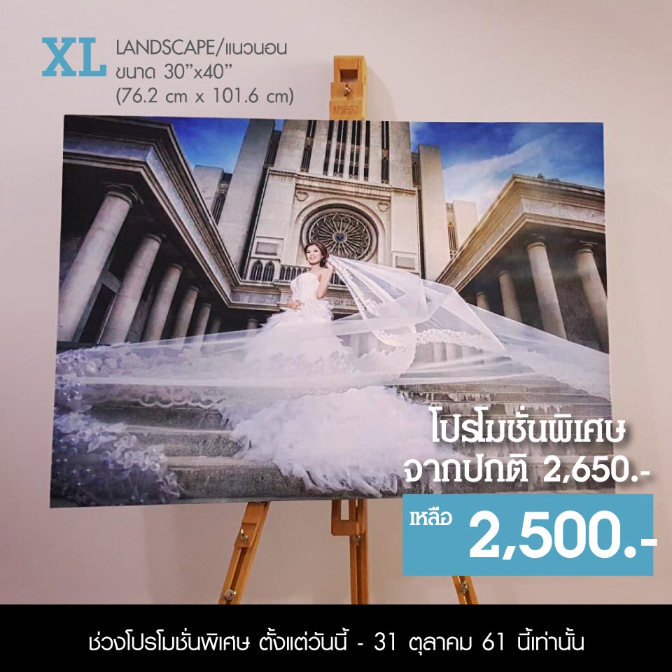 แคนวาสไซส์ XL ผืนผ้า จาก 2,650.- เหลือ 2,500.-