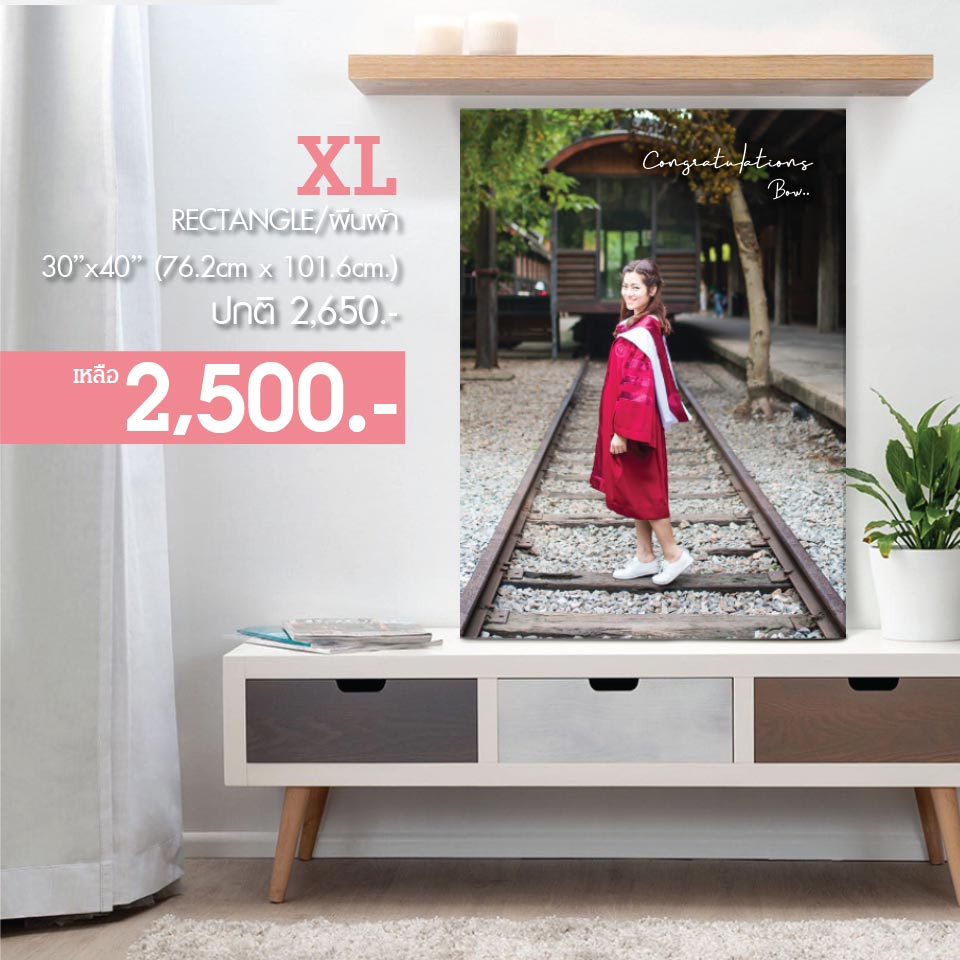 แคนวาสไซส์ XL ผืนผ้า จาก 2,650.- เหลือ 2,500.-